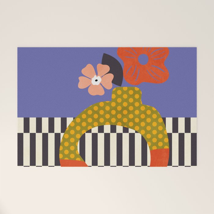 mid century modern bloom shapes Welcome Mat Gallery Image 1