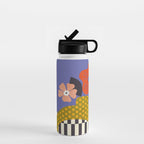 mid century modern bloom shapes Water Bottle Gallery Image 1