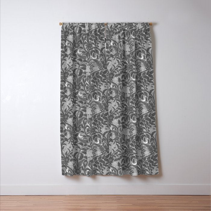 Mysterious Garden - Grayscale  Window Curtain Gallery Image 3