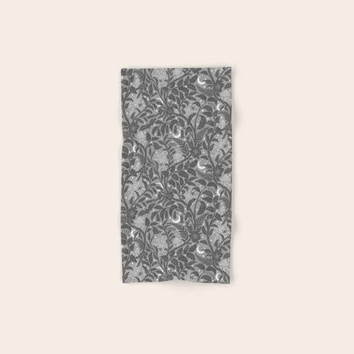 Mysterious Garden - Grayscale  Bath Towel Gallery Image 1