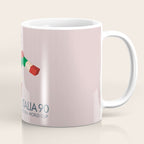 Vintage World Cup poster, Ciao, Italia 90 mascot, old football print Coffee Mug Gallery Image 1