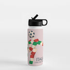 Vintage World Cup poster, Ciao, Italia 90 mascot, old football print Water Bottle Gallery Image 1