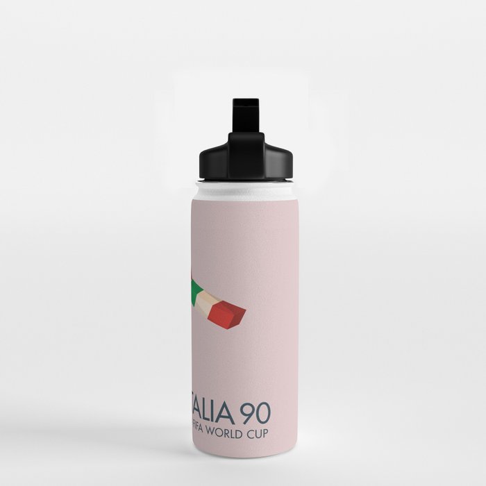 Vintage World Cup poster, Ciao, Italia 90 mascot, old football print Water Bottle Gallery Image 2