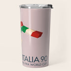 Vintage World Cup poster, Ciao, Italia 90 mascot, old football print Travel Mug Gallery Image 2