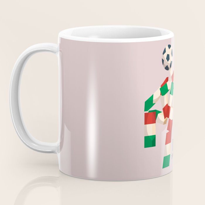 Vintage World Cup poster, Ciao, Italia 90 mascot, old football print Coffee Mug Gallery Image 3