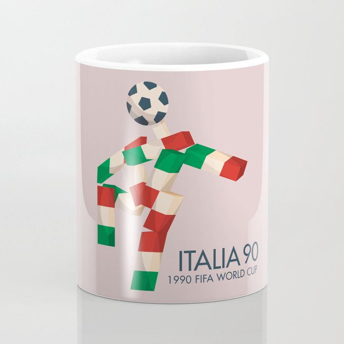 Vintage World Cup poster, Ciao, Italia 90 mascot, old football print Coffee Mug Gallery Image 4