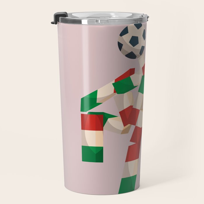 Vintage World Cup poster, Ciao, Italia 90 mascot, old football print Travel Mug Gallery Image 3