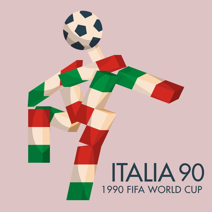 Vintage World Cup poster, Ciao, Italia 90 mascot, old football print Coffee Mug Gallery Image 2