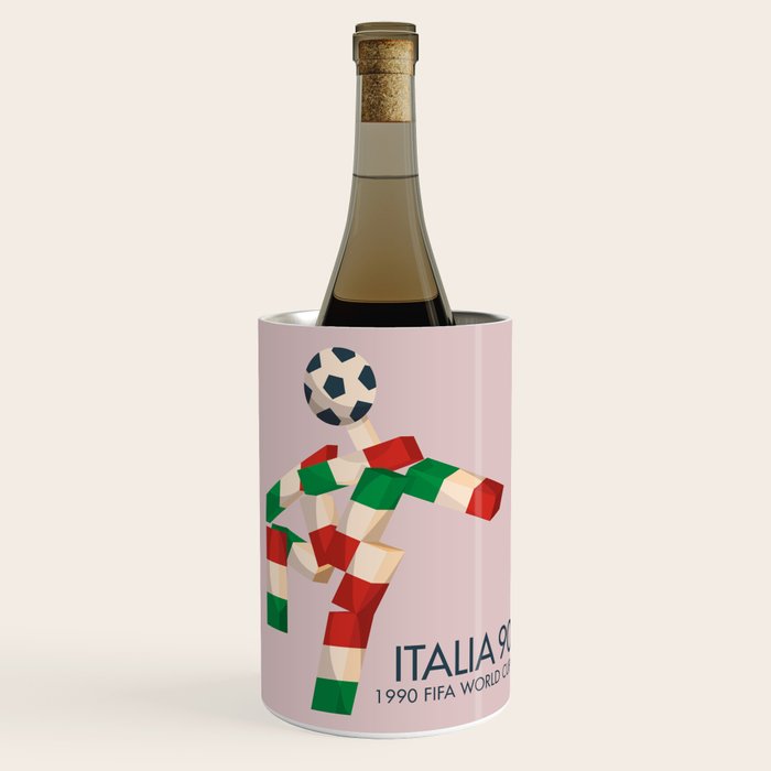 Vintage World Cup poster, Ciao, Italia 90 mascot, old football print Wine Chiller Gallery Image 1
