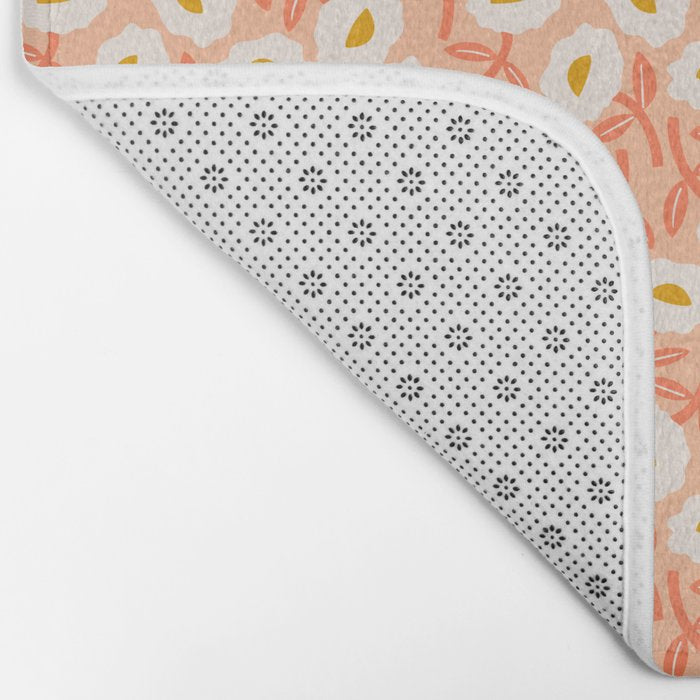 Floral Bliss Pattern - Peach Fuzz Bath Mat Gallery Image 2