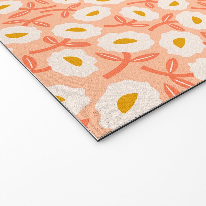Floral Bliss Pattern - Peach Fuzz Welcome Mat Gallery Image 2
