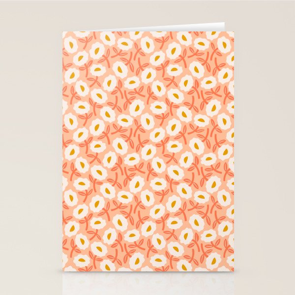 Floral Bliss Pattern - Peach Fuzz Stationery Card Gallery Image 1