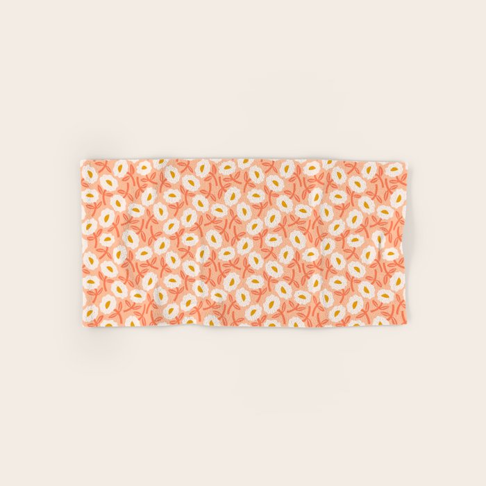 Floral Bliss Pattern - Peach Fuzz Bath Towel Gallery Image 1