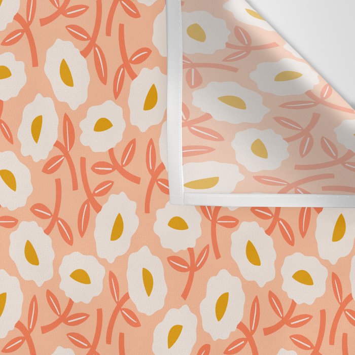 Floral Bliss Pattern - Peach Fuzz Wall Tapestry Gallery Image 3