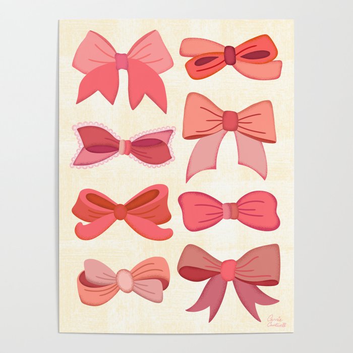 Vintage Pink Bows Poster Gallery Image 4