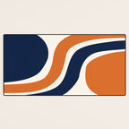 Abstract Shapes 66 in Vintage Orange and Navy Blue Desk Mat Gallery Image 3