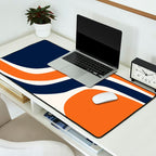 Abstract Shapes 66 in Vintage Orange and Navy Blue Desk Mat Gallery Image 2
