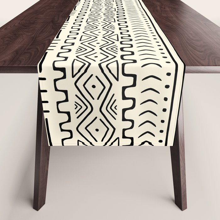 Mud Cloth on Cream Table Runner Gallery Image 1