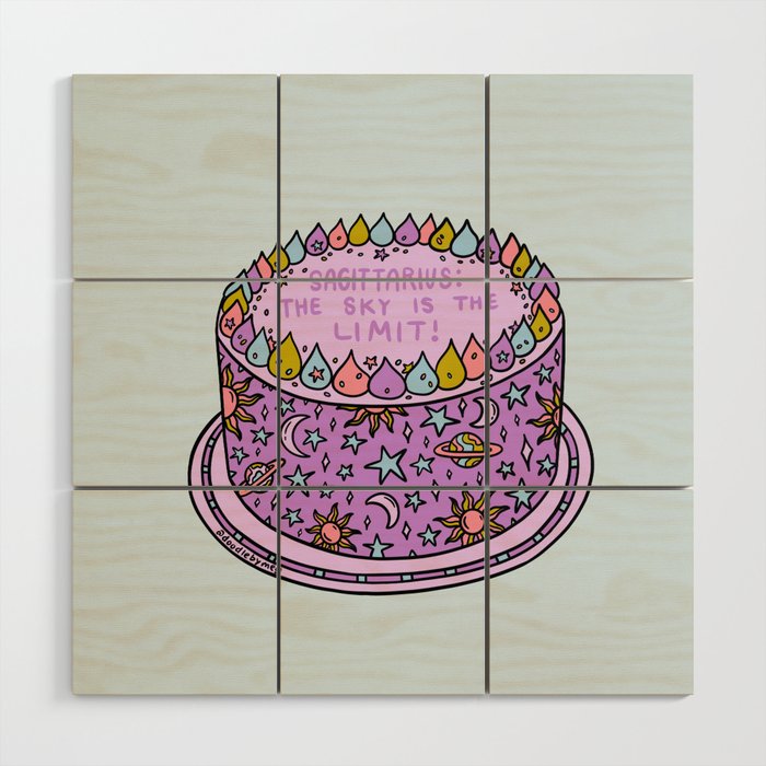 Sagittarius Cake Wood Wall Art Gallery Image 1