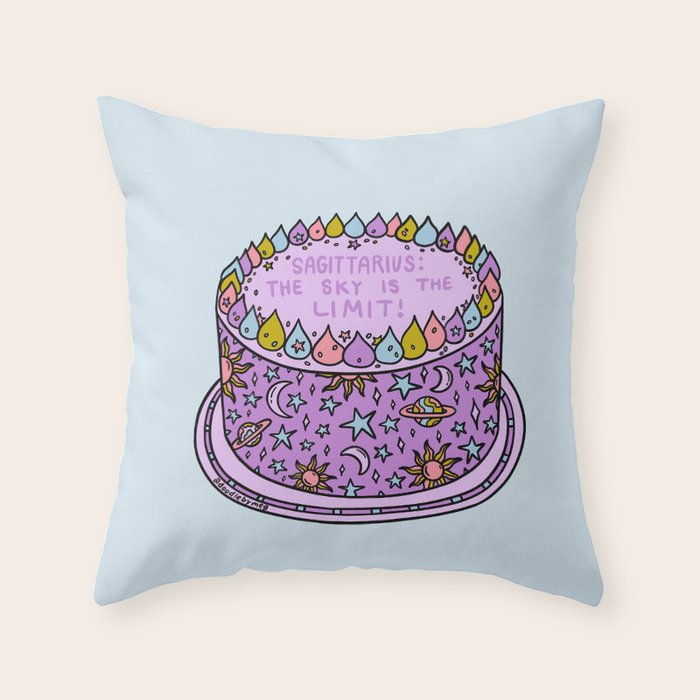 Sagittarius Cake Throw Pillow Gallery Image 6