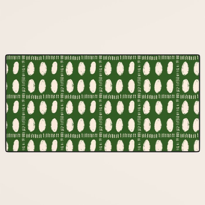Green Boho Quilt Pattern Desk Mat Gallery Image 3