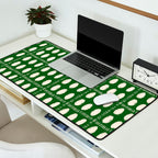 Green Boho Quilt Pattern Desk Mat Gallery Image 2