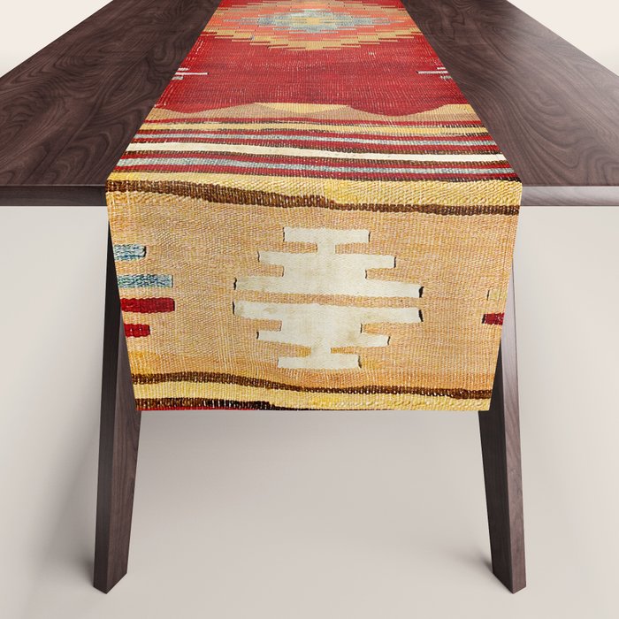 Çal  Antique Turkish Kilim Print Table Runner Gallery Image 1