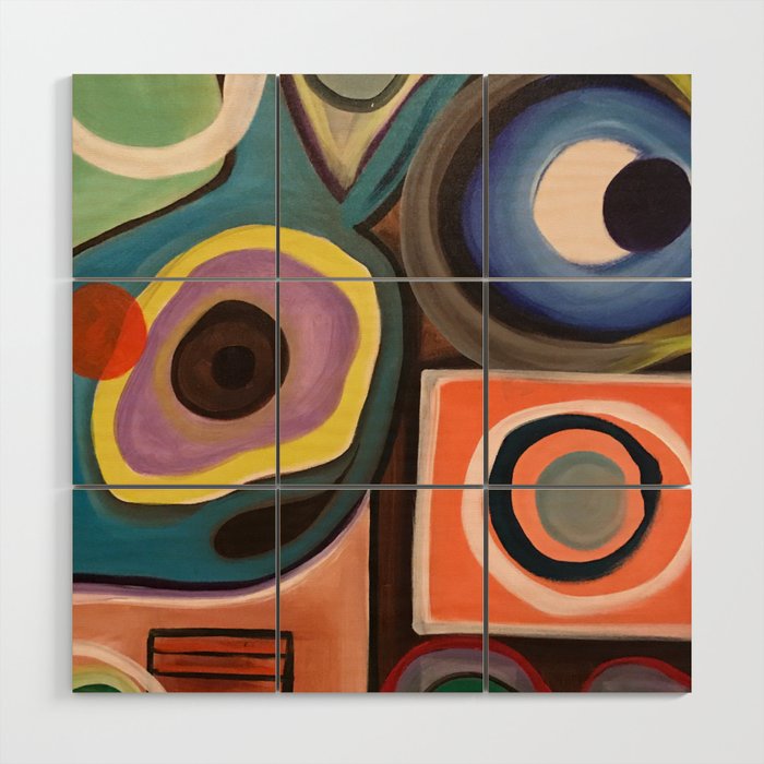Abstract Painting Wood Wall Art Gallery Image 1