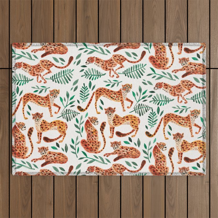 Cheetah Collection - Orange & Green Palette Outdoor Rug Gallery Image 1