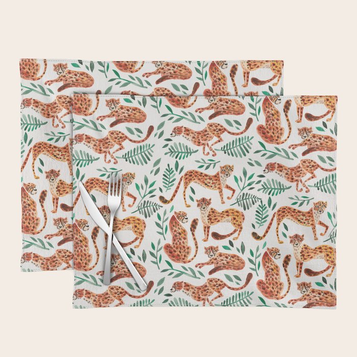 Cheetah Collection - Orange & Green Palette Placemat Gallery Image 1