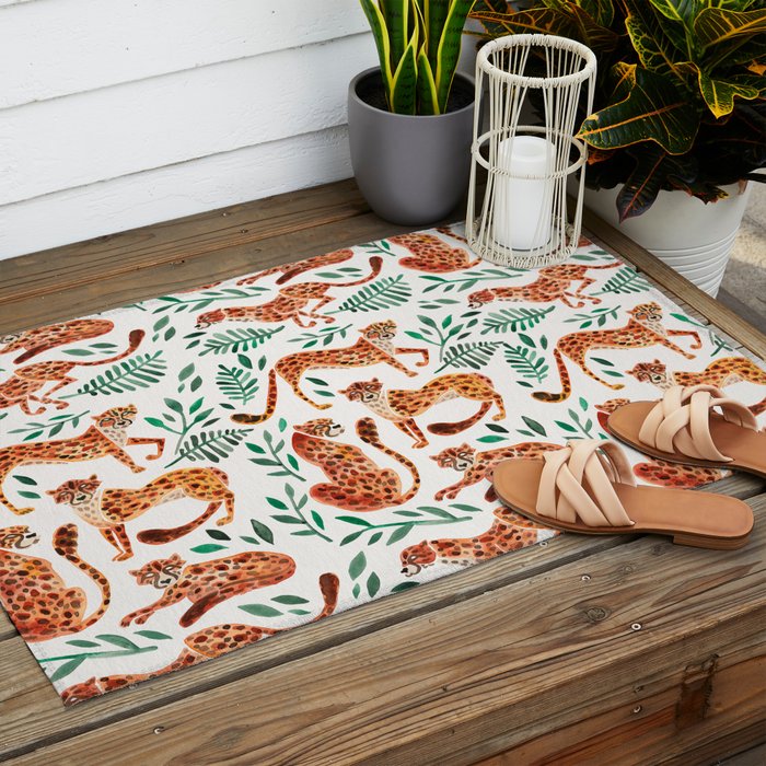 Cheetah Collection - Orange & Green Palette Outdoor Rug Gallery Image 2
