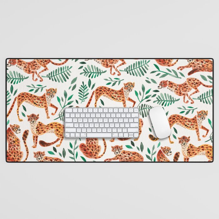 Cheetah Collection - Orange & Green Palette Desk Mat Gallery Image 1