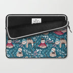 Hygge sloth // turquoise and red Laptop Sleeve Gallery Image 2