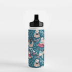 Hygge sloth // turquoise and red Water Bottle Gallery Image 2
