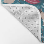 Hygge sloth // turquoise and red Bath Mat Gallery Image 2