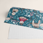 Hygge sloth // turquoise and red Wrapping Paper Gallery Image 2