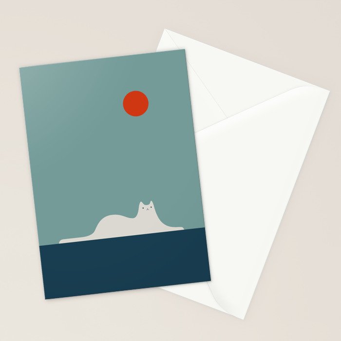 Cat Landscape 95 Stationery Card Gallery Image 2