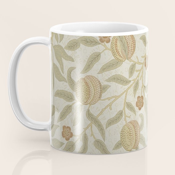 William Morris Vintage Fruit Parchment Bayleaf Pattern Coffee Mug Gallery Image 3