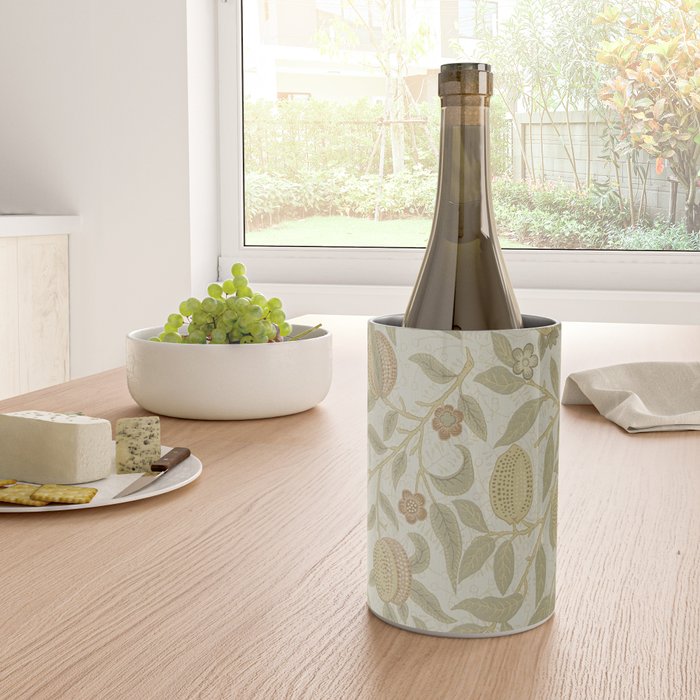 William Morris Vintage Fruit Parchment Bayleaf Pattern Wine Chiller Gallery Image 4
