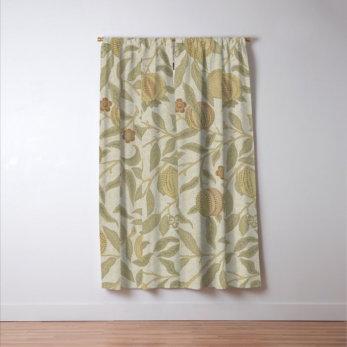William Morris Vintage Fruit Parchment Bayleaf Pattern Window Curtain Gallery Image 3