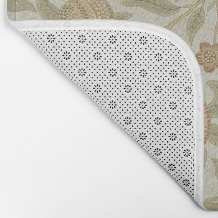William Morris Vintage Fruit Parchment Bayleaf Pattern Bath Mat Gallery Image 2