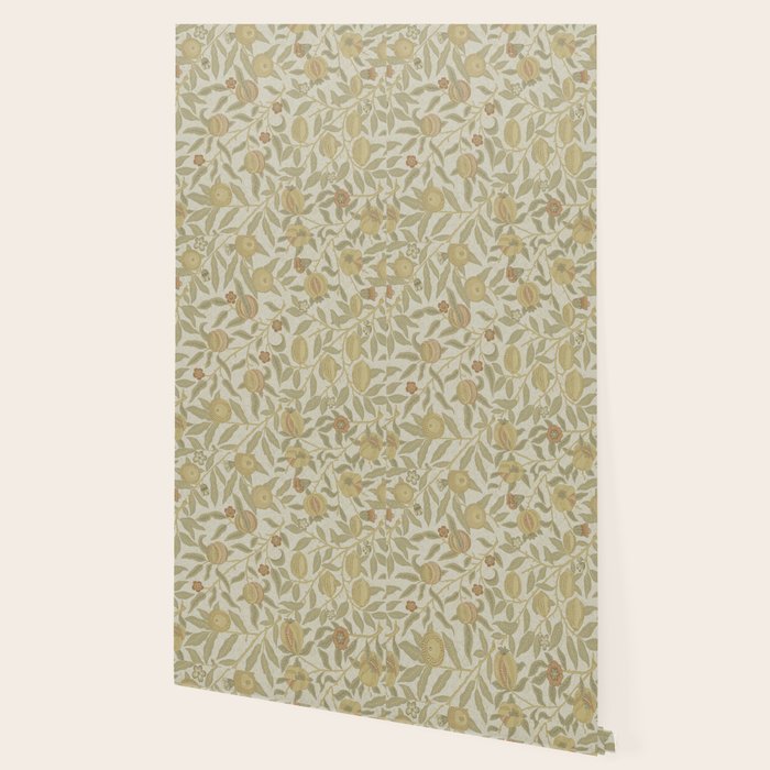 William Morris Vintage Fruit Parchment Bayleaf Pattern Wallpaper Gallery Image 2