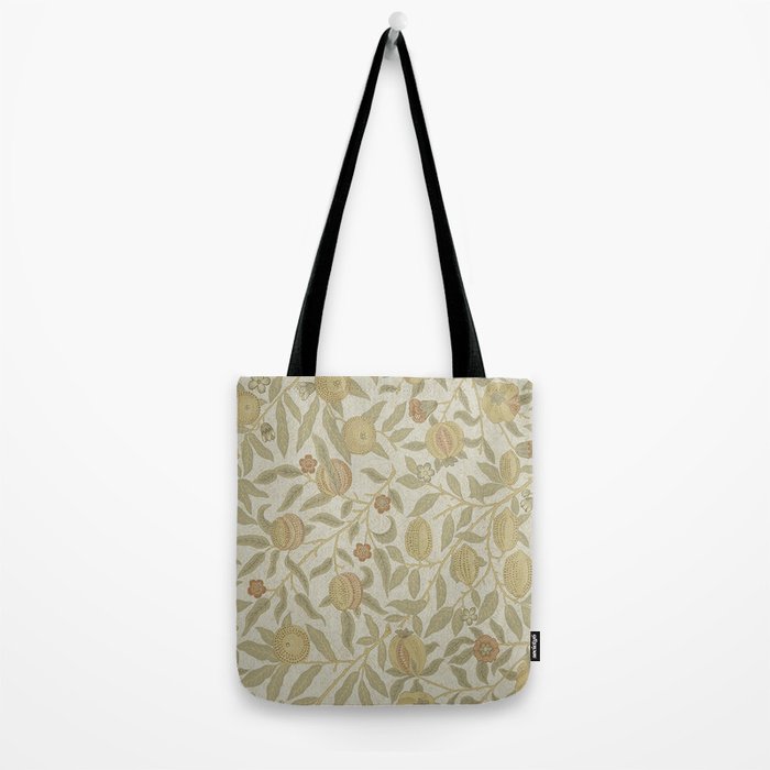 William Morris Vintage Fruit Parchment Bayleaf Pattern Tote Bag Gallery Image 2