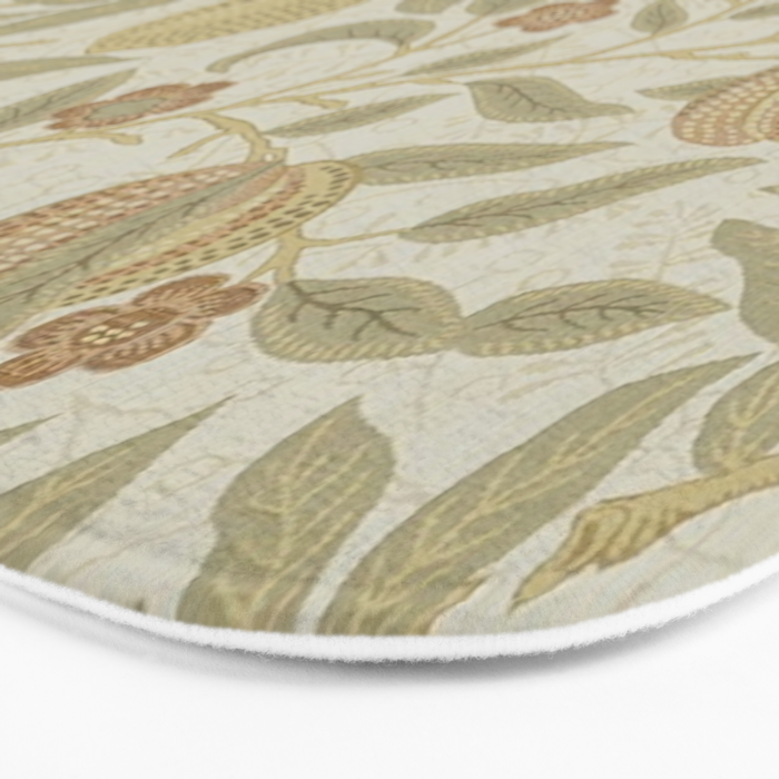 William Morris Vintage Fruit Parchment Bayleaf Pattern Bath Mat Gallery Image 3