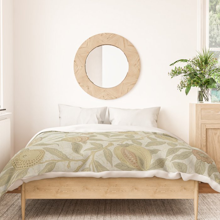 William Morris Vintage Fruit Parchment Bayleaf Pattern Duvet Cover Gallery Image 3