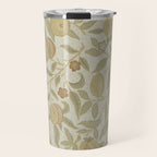 William Morris Vintage Fruit Parchment Bayleaf Pattern Travel Mug Gallery Image 1