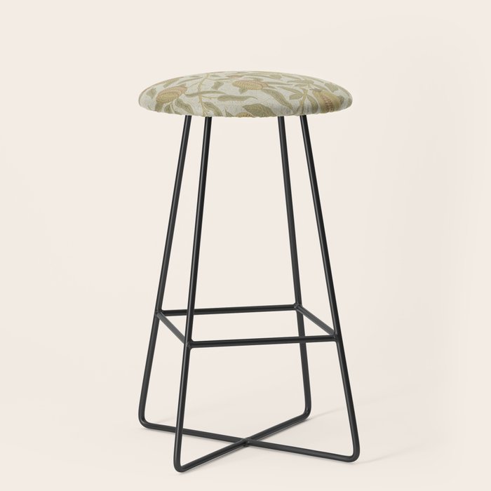 William Morris Vintage Fruit Parchment Bayleaf Pattern Stool Gallery Image 1