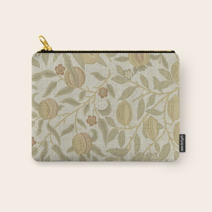 William Morris Vintage Fruit Parchment Bayleaf Pattern Carry All Pouch Gallery Image 1