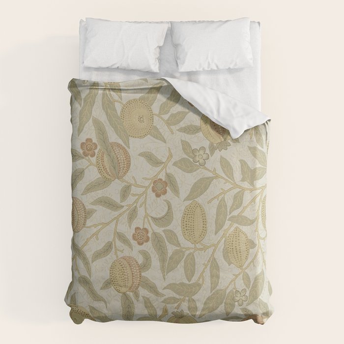 William Morris Vintage Fruit Parchment Bayleaf Pattern Duvet Cover Gallery Image 6