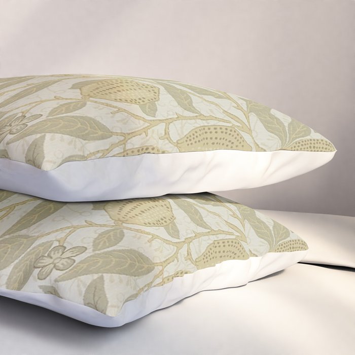 William Morris Vintage Fruit Parchment Bayleaf Pattern Pillow Sham Gallery Image 3